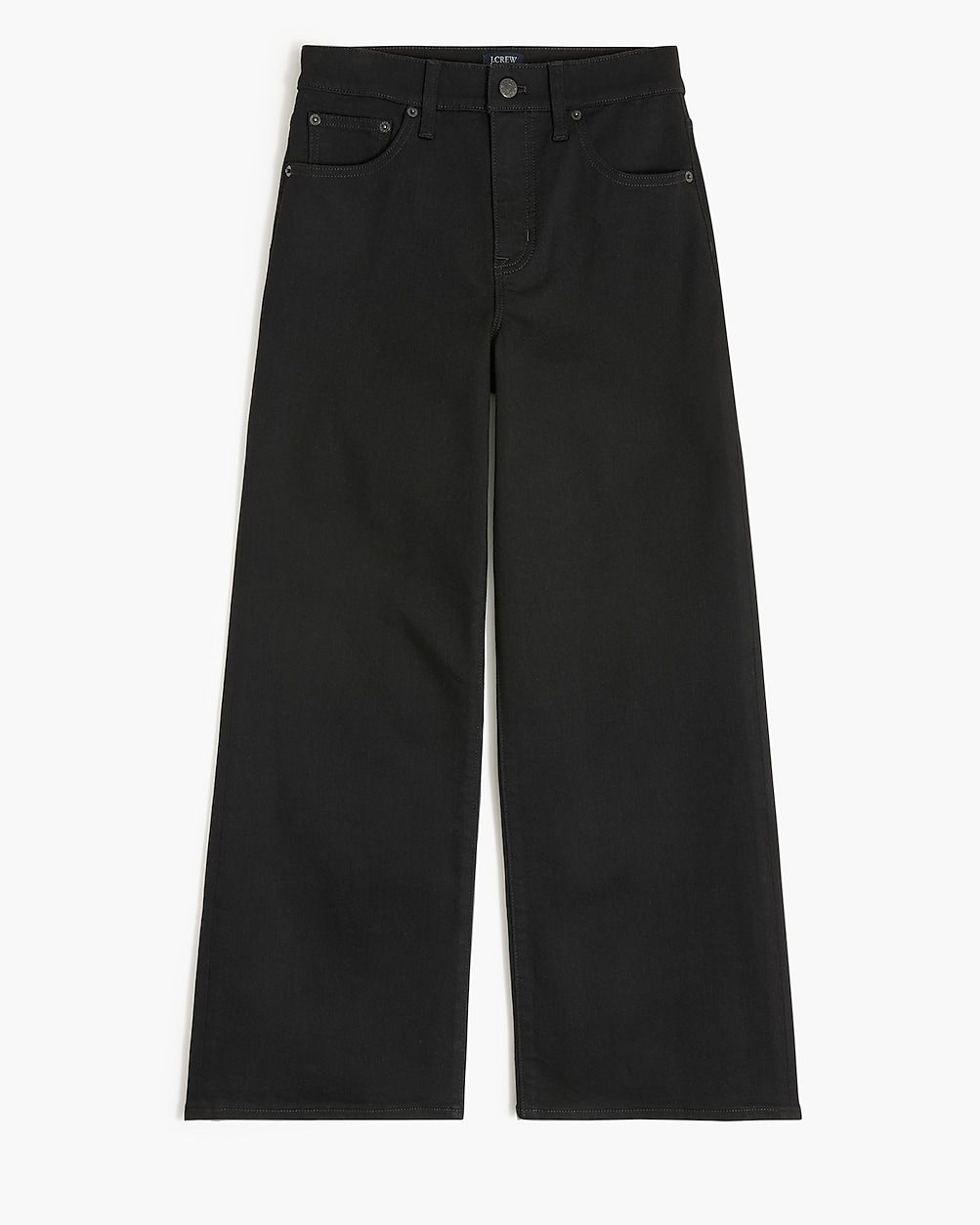 Cropped wide-leg black jean in all-day stretch | J.Crew Factory