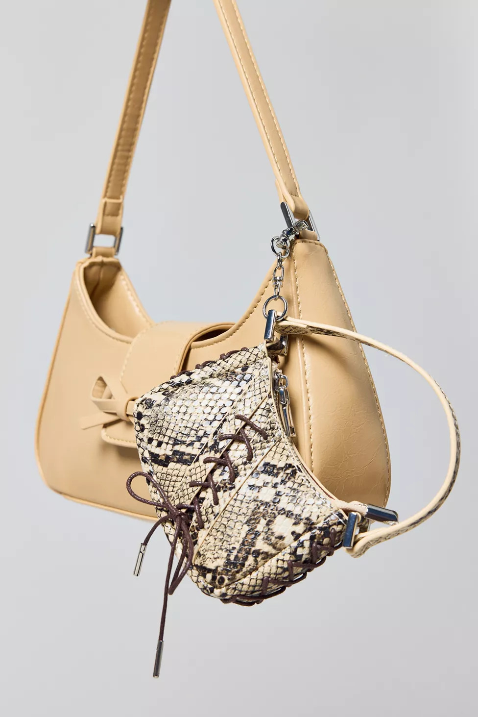 Silence + Noise Kez Printed Laced Mini Bag Charm | Urban Outfitters (US and RoW)