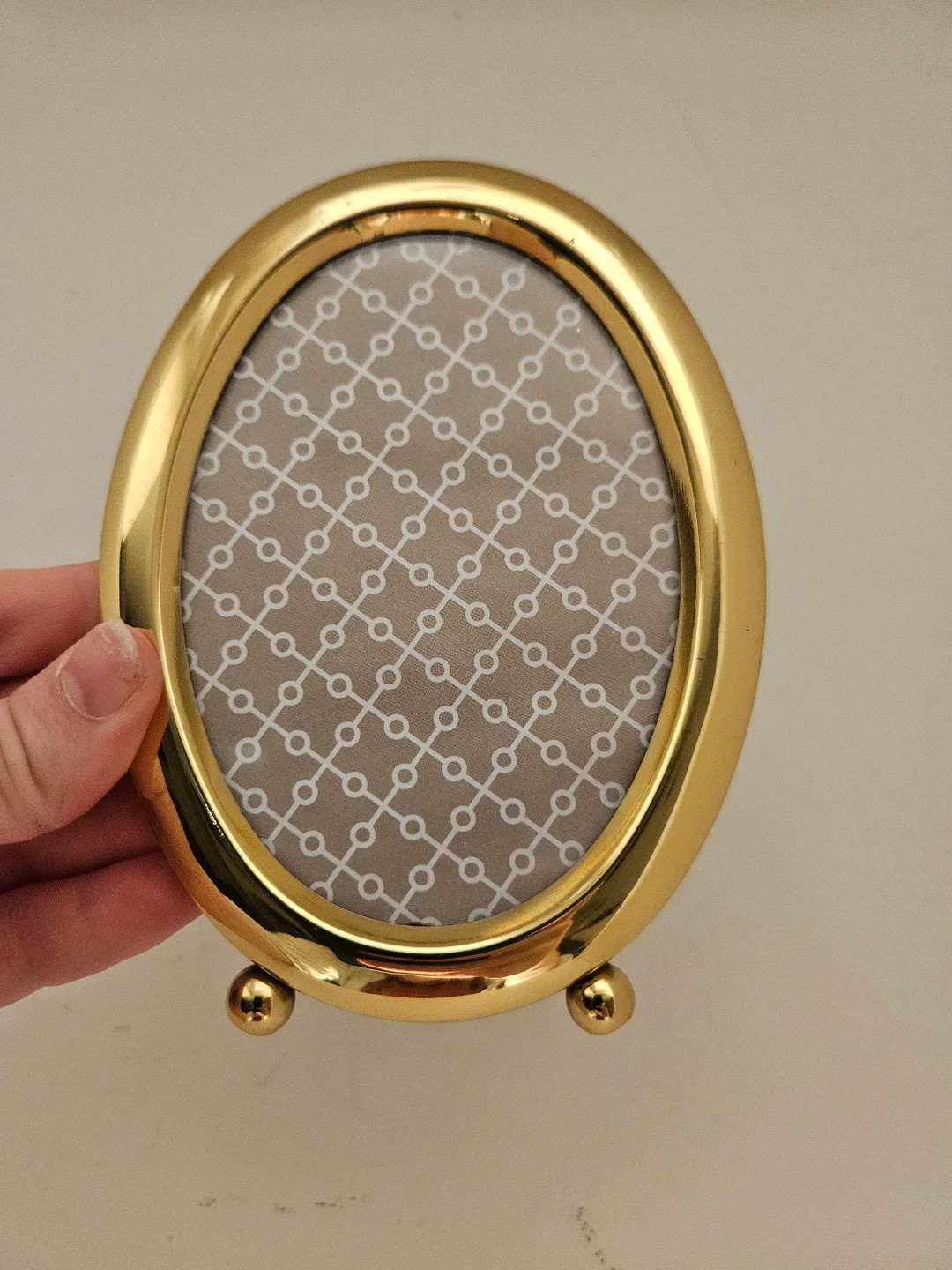 Sweet oval brass vintage frame with feet tabletop gallery wall decor | Etsy (US)