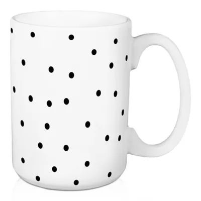 Designs Direct Black Polka Dot 15 oz. Coffee Mug in White | Bed Bath & Beyond