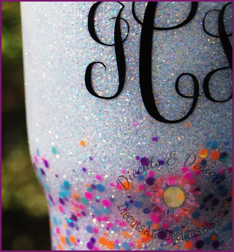 FREE SHIPPING Multi Color and White Sparkle Glitter Tumbler  | Etsy | Etsy (US)