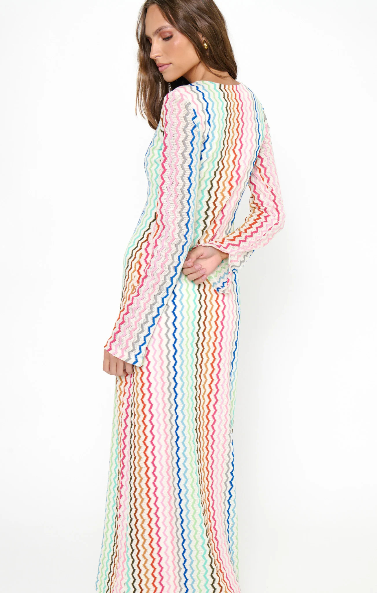 Lopez Maxi Dress ~ Rainbow Zigzag Crochet | Show Me Your Mumu