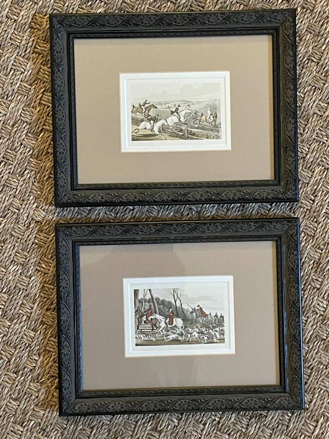 Antique Hand-tinted Equestrian Etchings. Fox Hunt. Horses and - Etsy | Etsy (US)