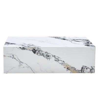 Modern MDF Coffee Table With Marble Pattern - 39.37X23.62X11.81 Inches - Stylish And Durable Design.W1151P194279 | Wayfair North America