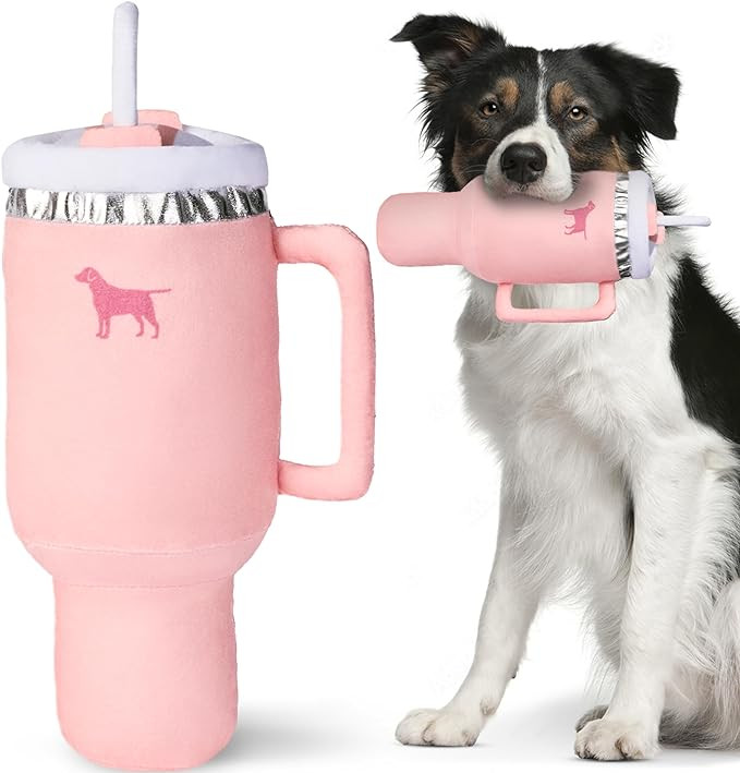 Pup Cup Tumbler Plush Dog Toy – Squeaky, Cute, Funny Dog Toy Gift (Pink Peach Dust) | Amazon (US)