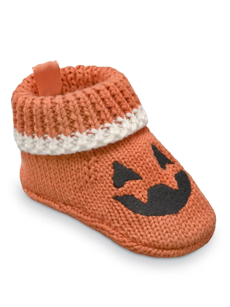 Carter's Child of Mine Infant Unisex Knit Pumpkin Graphic Booties, Sizes Newborn | Walmart (US)