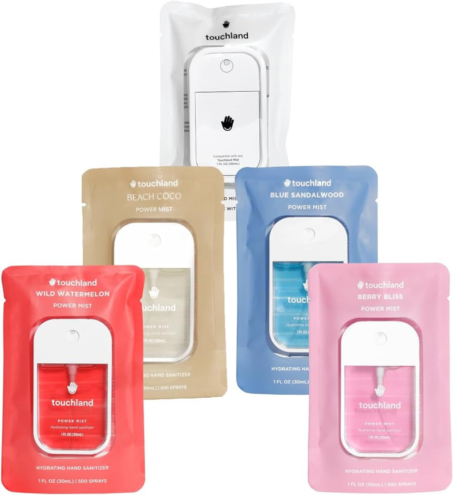 Touchland Hydrating Hand Sanitizer Spray Bundle, DREAM 5-PACK (Watermelon, Berry, Beach Coco, San... | Amazon (US)
