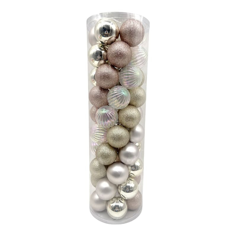 50-Count Vintage Pastel Mix Shatterproof Ornaments | At Home