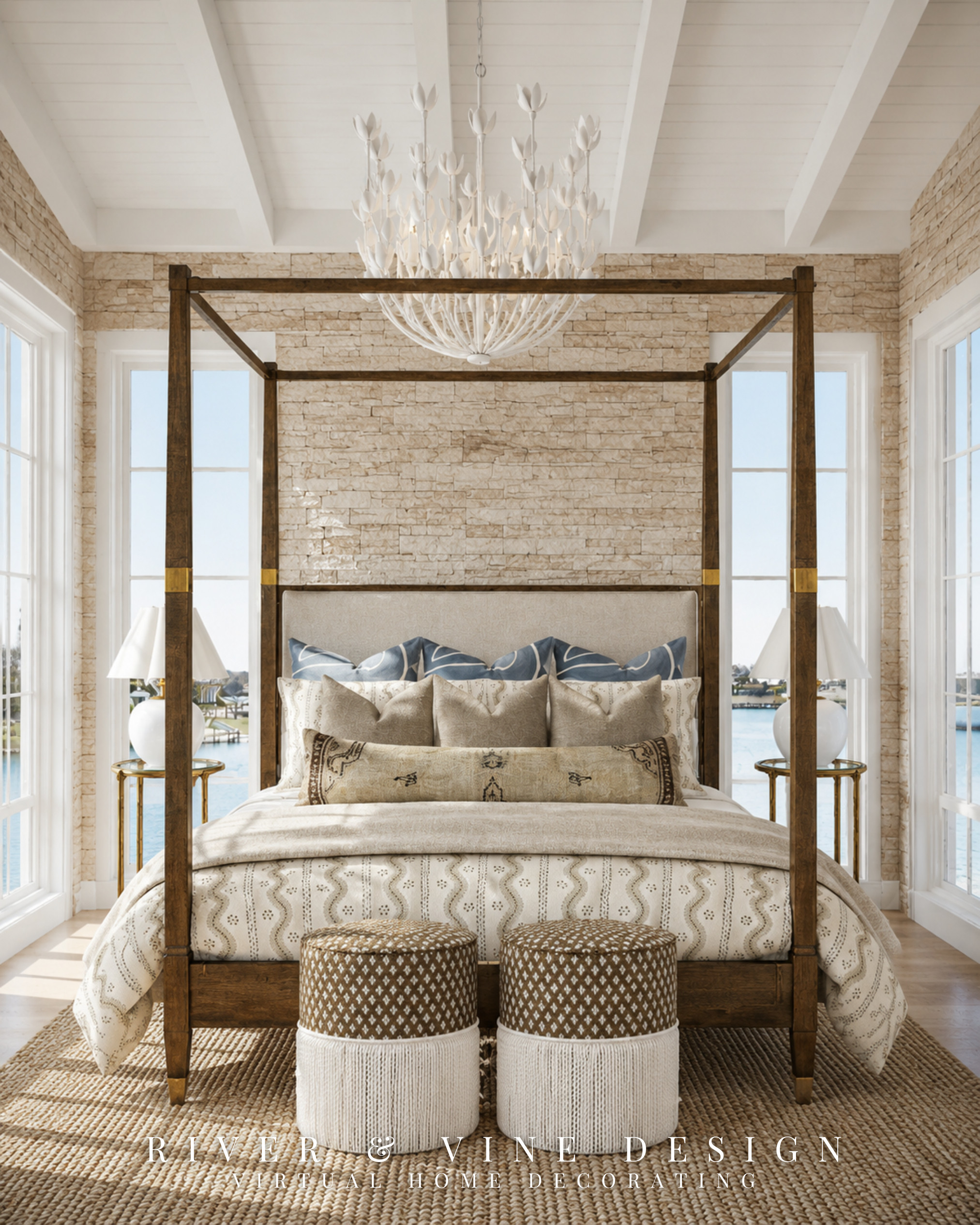 A layered coastal bedroom that feels calm, polished, and luxe without trying too hard. The key is mixing texture: warm wood, soft stone, crisp white bedding, woven accents, and pillows in muted blue and neutral tones. Everything feels collected, but still clean and elevated.

I may receive a commission when you shop through my links. 

 #LTKHome