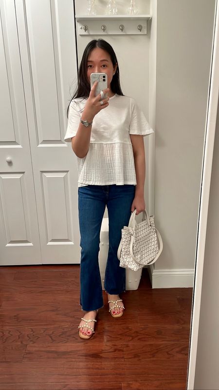 Get 50% off + free shipping at LOFT! My sales picks are linked.

Kick crop jeans are true to size (wearing 25/0 regular) - snug but they have stretch.

Top is girls size 13-14

Bag is old from Lancaster Paris Ikon collection

Pearl sandals link (I took size 7 1/2 which is 38 in european size):
https://c8.is/42t7WhQ

#LTKSeasonal #LTKunder50 #LTKsalealert