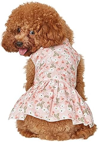 Dog Dress Puppy Cloth - Cute Pet Cloth 100% Cotton Breathable and Cooling Teacup Dog Clothes Ador... | Amazon (US)