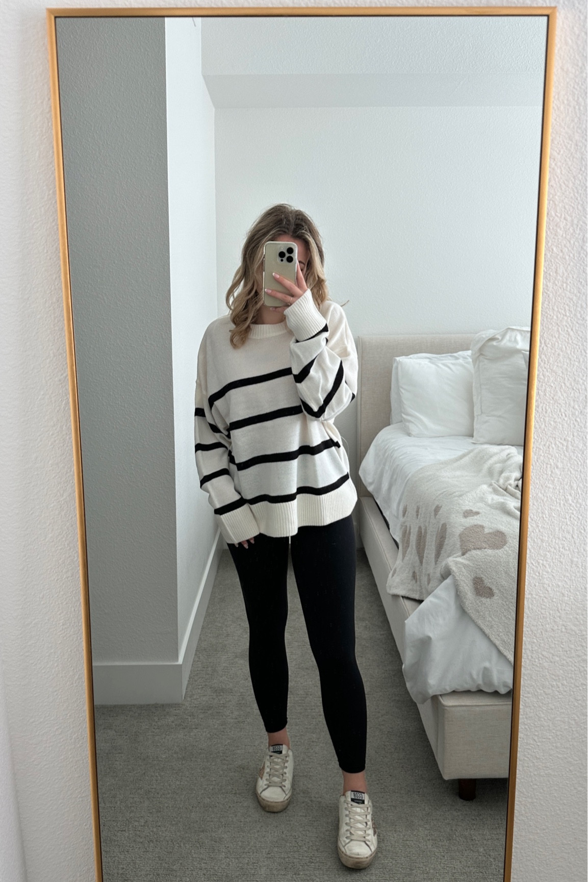love this striped sweater from h&m ! sized up to M for extra slouch. will be able to wear all year long! sneakers are old but linking similar from my fave retailers! 

fall finds | cozy fall outfit | golden goose | girly outfit | girly fall outfit | feminine fall | fall leggings outfit | hm finds |

#LTKstyletip #LTKfindsunder50 #LTKSeasonal
