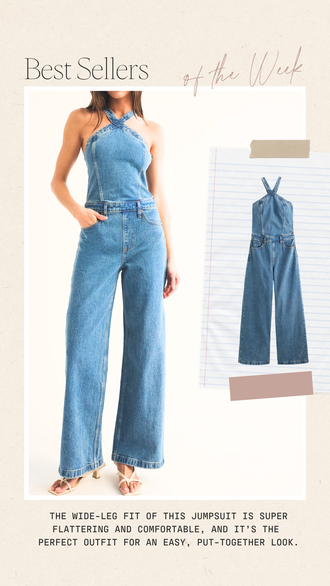 The wide-leg fit of this jumpsuit is super flattering and comfortable, and it’s the 
perfect outfit for an easy, put-together look. 

 #LTKootd #LTKPetite