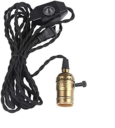 Simple Deluxe 15 Feet Single Bulb Vintage Hanging Pendant Light Cord Kit with Dimmer Switch for Room | Amazon (US)