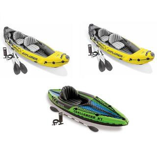 2-Person Inflatable Kayak with Oar & Pump 2-Pack & 1-Person Inflatable Kayak | The Home Depot