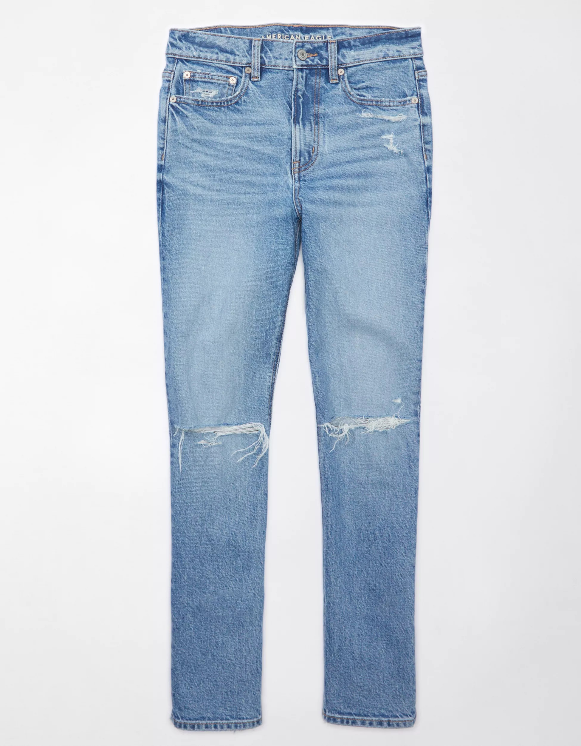 AE Stretch Super High-Waisted Straight Jean | American Eagle Outfitters (US & CA)