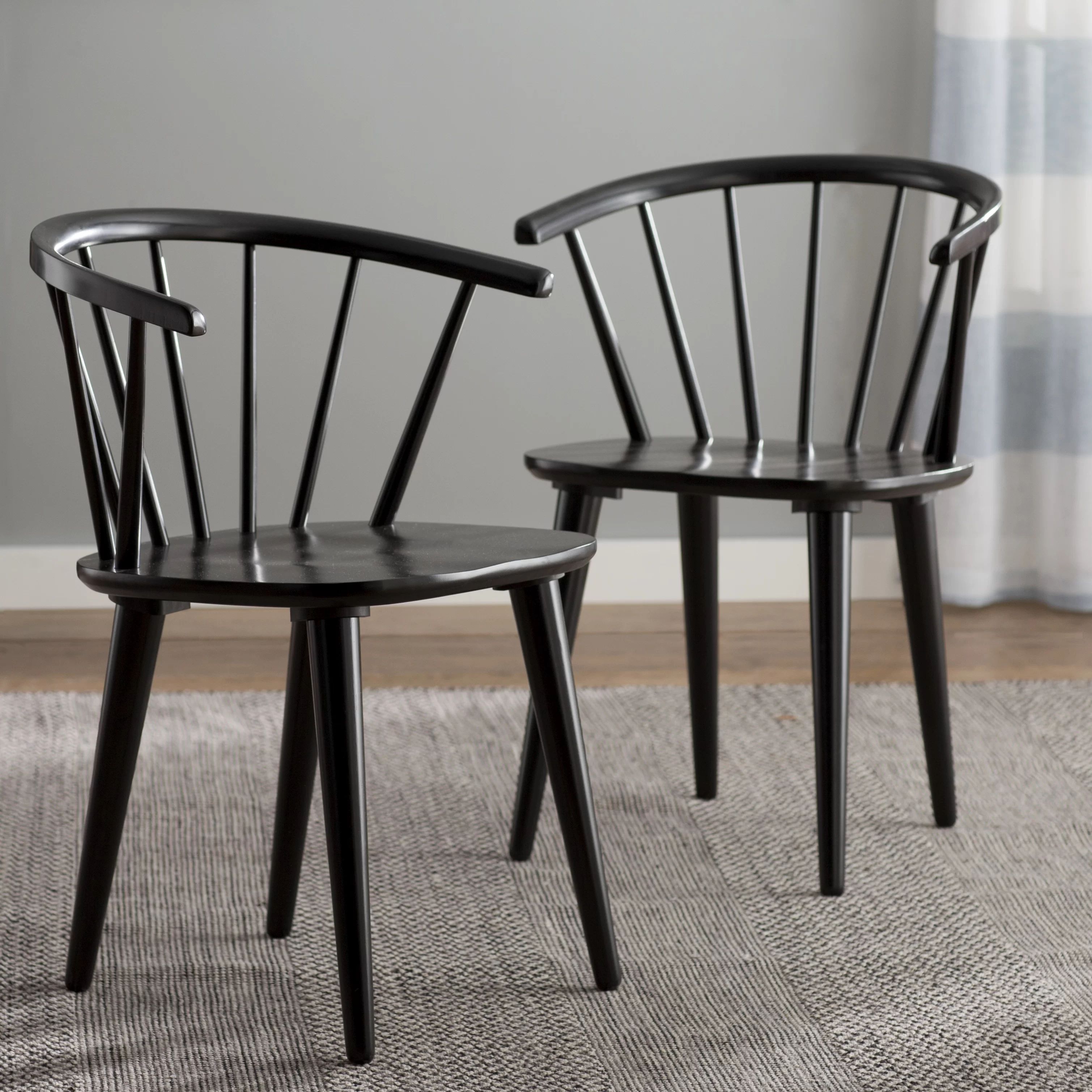 Arielle Rubber Wood Windsor Back Side Chair (Set of 2) | Wayfair North America