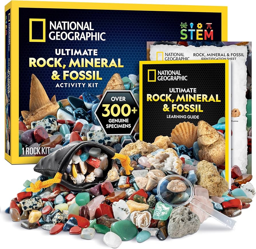 NATIONAL GEOGRAPHIC Rock Collection Box for Kids – 300 Piece Gemstones and Crystals Set Include... | Amazon (US)