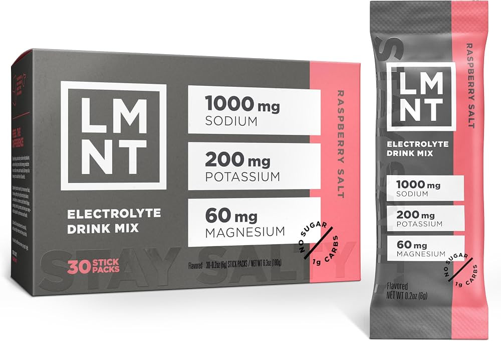 LMNT Zero Sugar Electrolytes - Raspberry Salt | Drink Mix | 30-Count | Amazon (US)