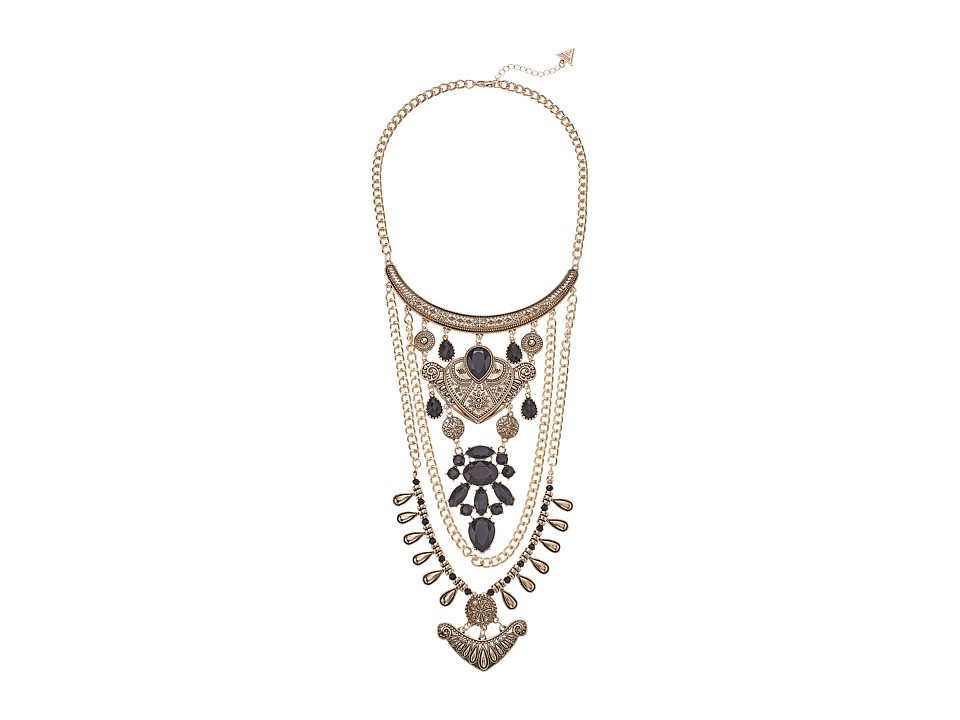 GUESS - Festival Statement Necklace (Gold/Black) Necklace | Zappos