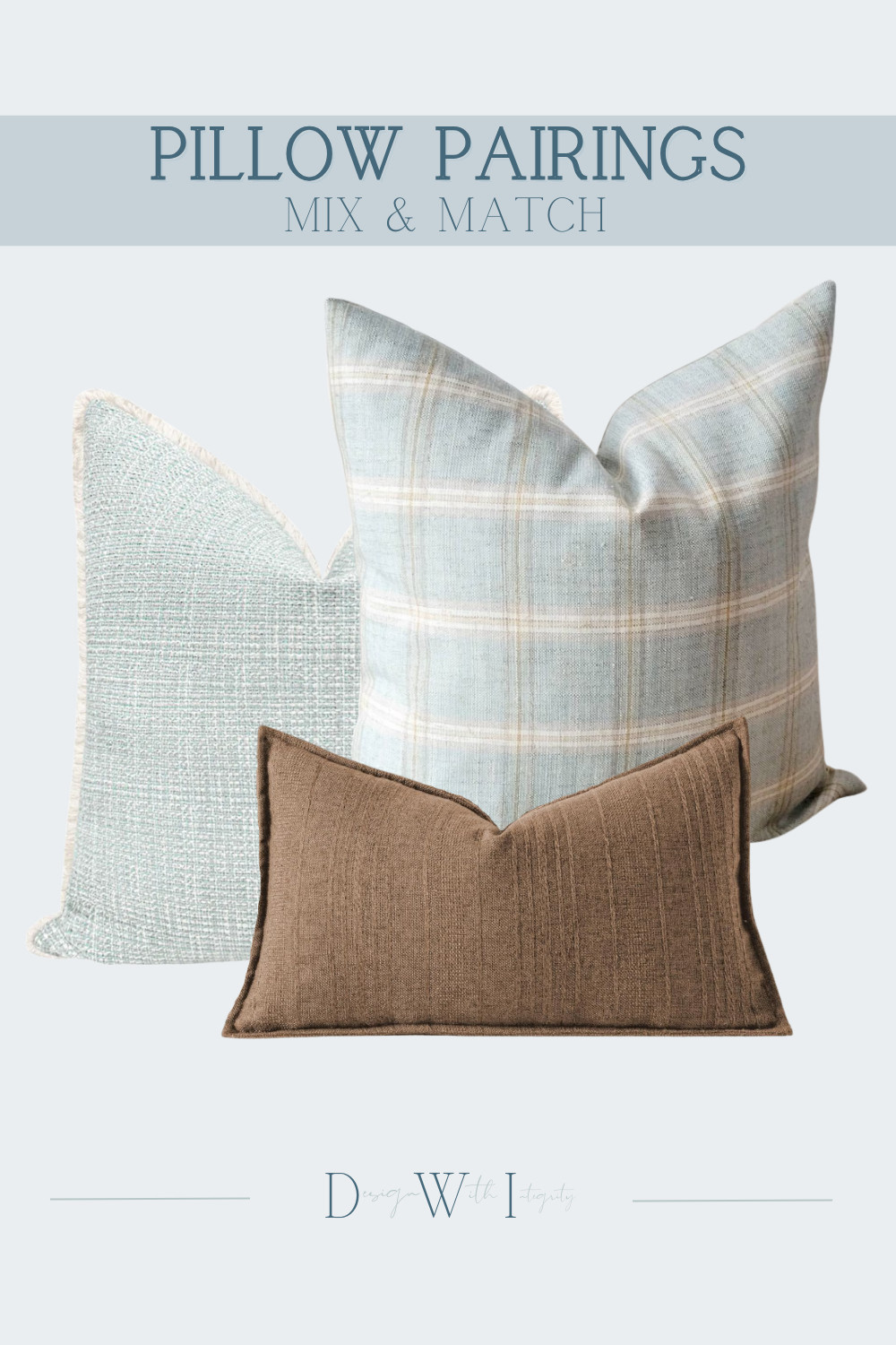 This pillow pairing blends airy blue tones with warm earthy browns for a look that feels both relaxed and grounded. The soft plaid introduces structure and a classic foundation, while the woven solid adds subtle texture and depth. The rich brown lumbar anchors the palette, bringing warmth and contrast that completes the composition.

What makes this combination work is the balance between cool and warm tones. The blue keeps the palette light and coastal inspired, while the brown adds an organic richness that prevents the look from feeling too crisp. Layering different textures like woven fabric, soft linen, and subtle pattern creates dimension without overwhelming the space.

This pairing is ideal for transitional and coastal interiors where a mix of soft color and warm neutrals creates a timeless, livable aesthetic.

Tap the link to shop this curated pillow pairing and bring this layered look into your home.

#PillowPairings #BlueAndBrownDecor #CoastalStyleHome #LayeredInteriors #InteriorStyling 

 #LTKHome