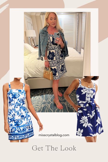 Get the look for my sold out blue and white dress from last year. The darker blue is the same brand. Exact print still available in red. 

#LTKOver40 #LTKSaleAlert #LTKFindsUnder100