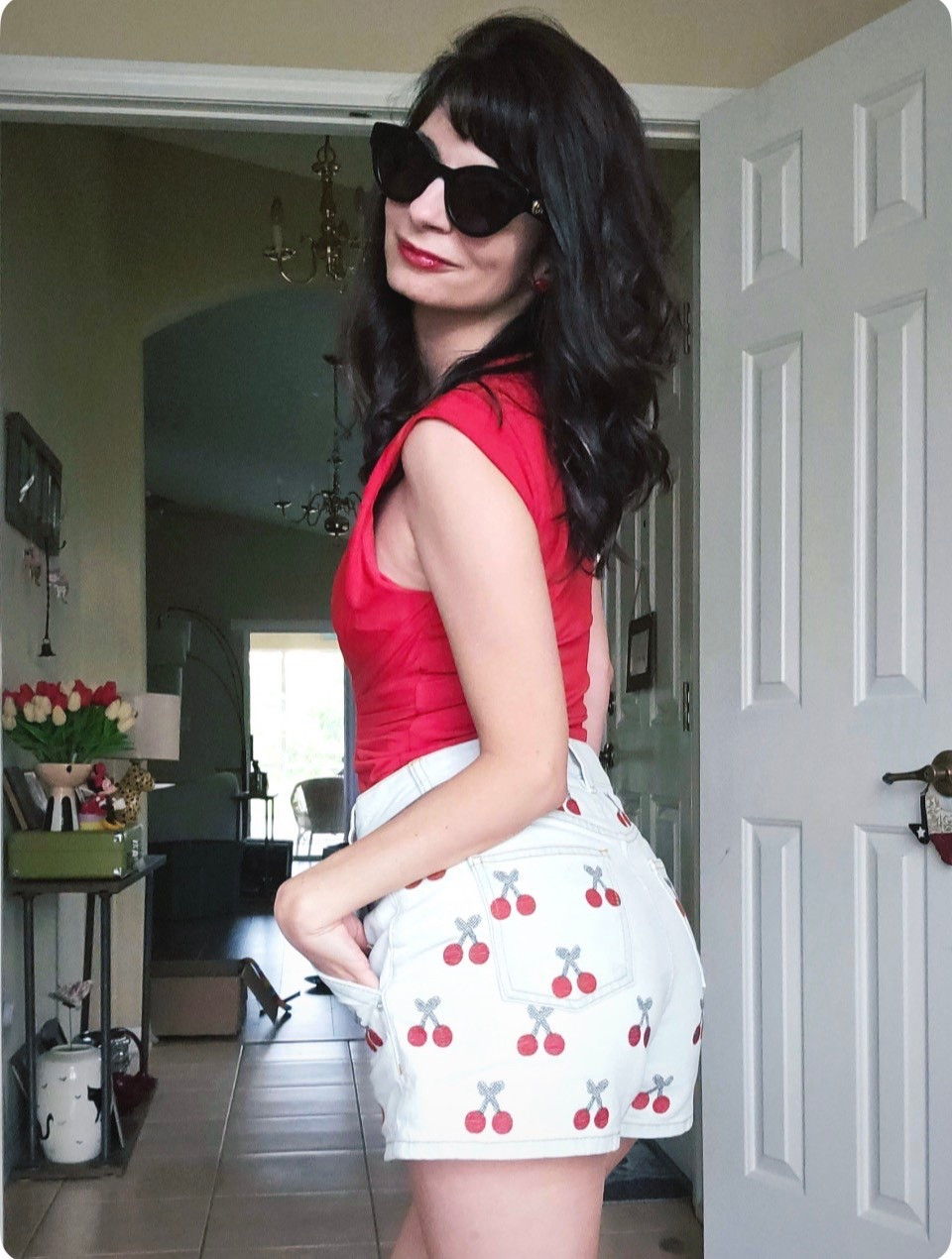 Obsessed with these cherry print shorts! 🍒