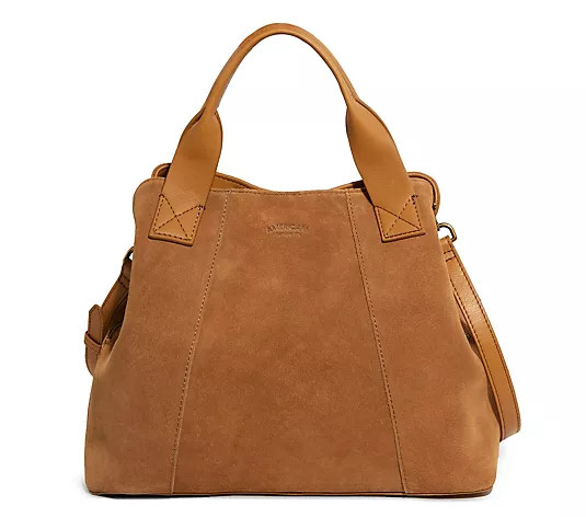 American Leather Co. Ada Triple Entry Leather Satchel - QVC.com | QVC