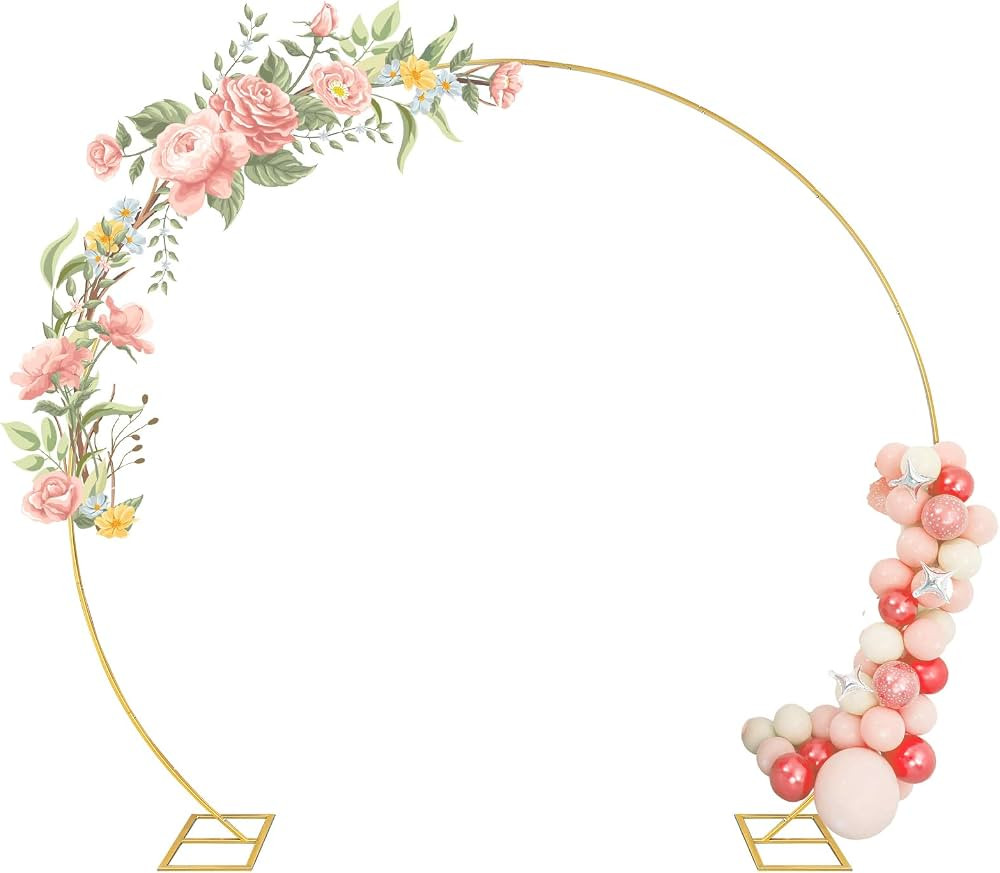 Chamvis Round Backdrop Stand, Arch Backdrop Stand Metal Balloon Arch Stand Wedding Arch Photo Bac... | Amazon (US)