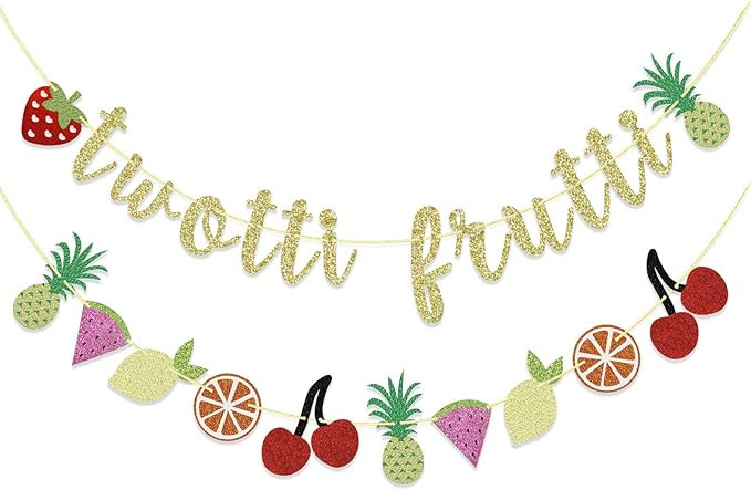 Glitter Twotti Frutti Banner and Fruit Garland, Two-tti Frutty Banner, Summer Fruit 2nd Birthday ... | Amazon (US)