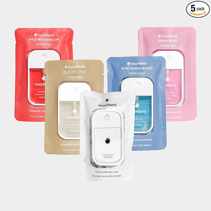 Touchland Hydrating Hand Sanitizer Spray, DREAM 5 Set (Watermelon, Berry, Beach Coco, Sandalwood,... | Amazon (US)