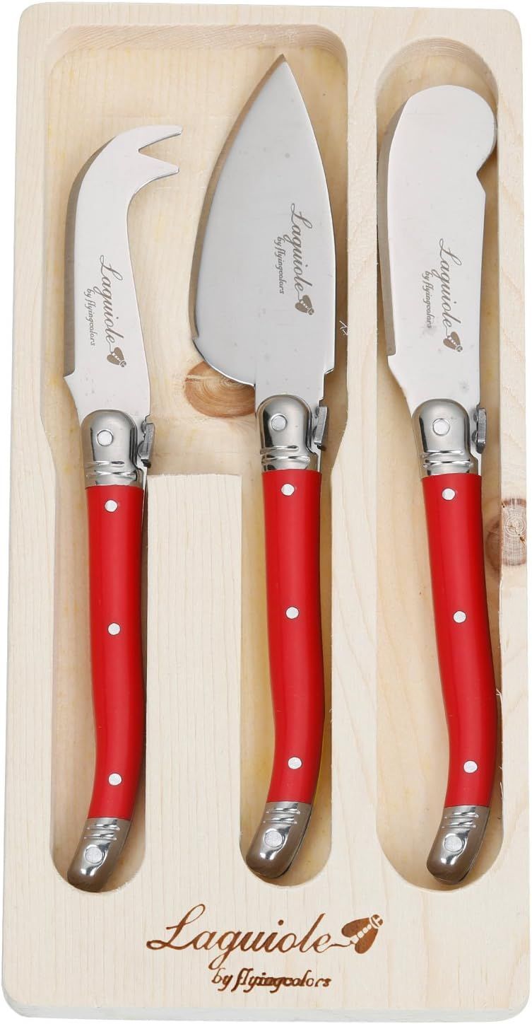 Laguiole By FlyingColors Butter Knife Spreader Cheese Knife Set, with Wooden Gift Holder, 3 Piece... | Amazon (US)