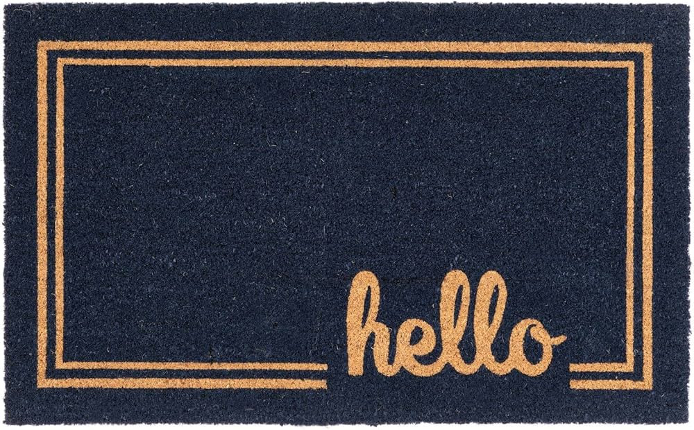 mDesign Rectangular Coir and Rubber Entryway Welcome Doormat with Natural Fibers for Indoor or Ou... | Amazon (US)