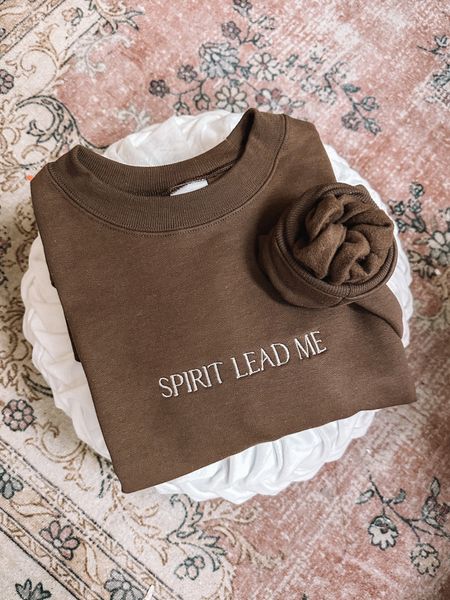 Embroidered Spirit lead me solid sweatshirt. 

#LTKstyletip #LTKunder50 #LTKFind
