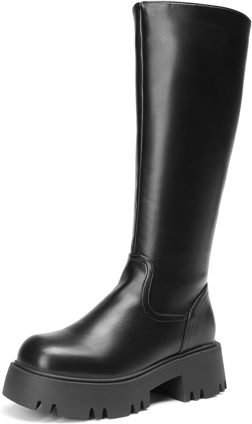 DREAM PAIRS Knee High Platform Chunky Boots for Women | Amazon (US)