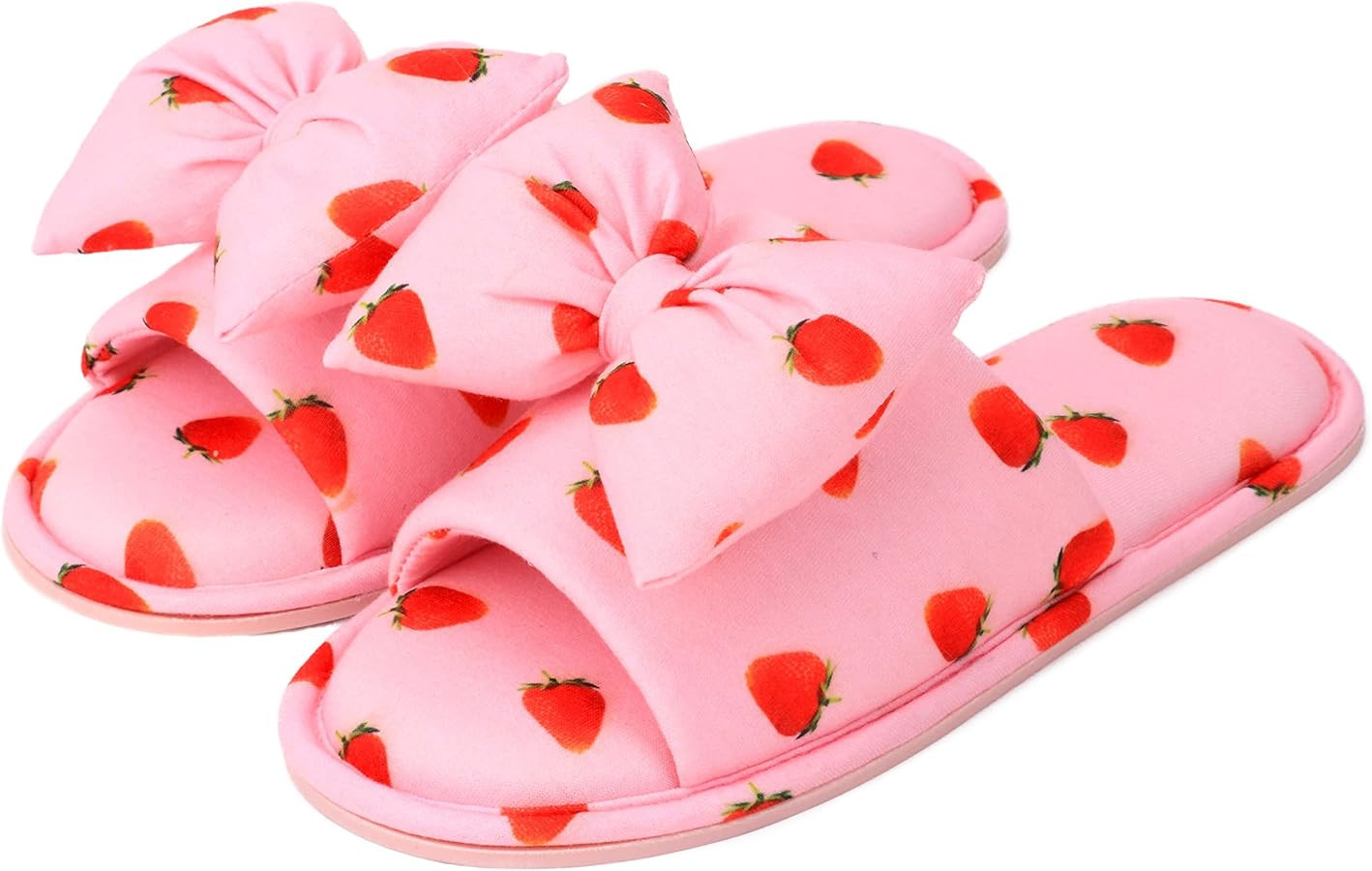 Aopuro Women Summer Strawberry Slippers Open Toe Slippers Soft Memory Foam Anti-slip Bow Shoes In... | Amazon (US)