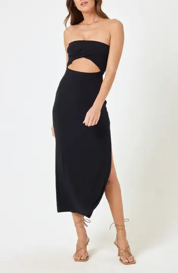 LSPACE Kierra Cutout Strapless Rib Cover-Up Dress | Nordstromrack | Nordstrom Rack