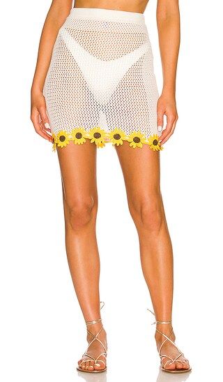 x REVOLVE Falda Crochet Mini Skirt in Sunshower White | Revolve Clothing (Global)