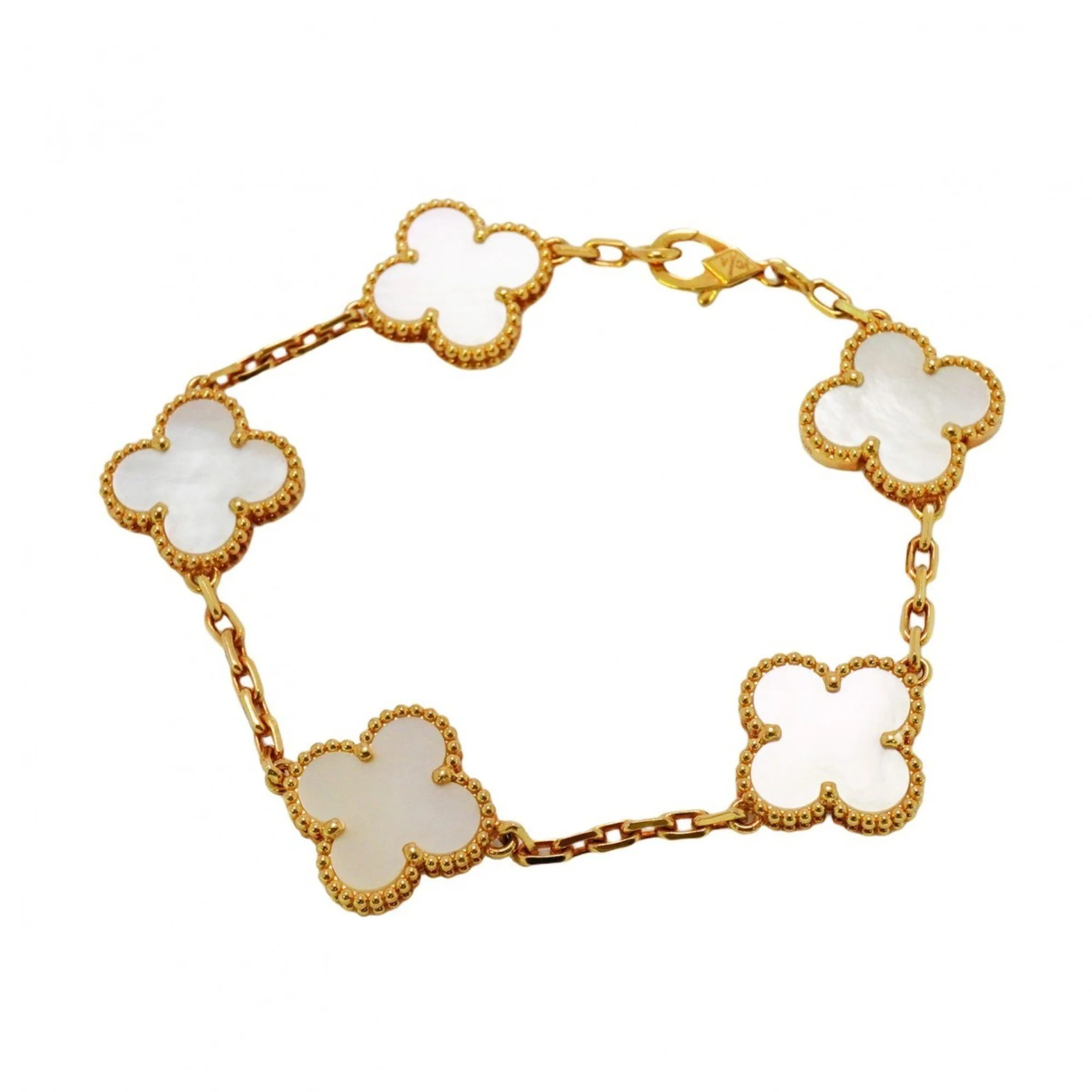 Van Cleef & Arpels yellow gold (18K) Charm Bracelet (Pre-Owned) | Shop Simon