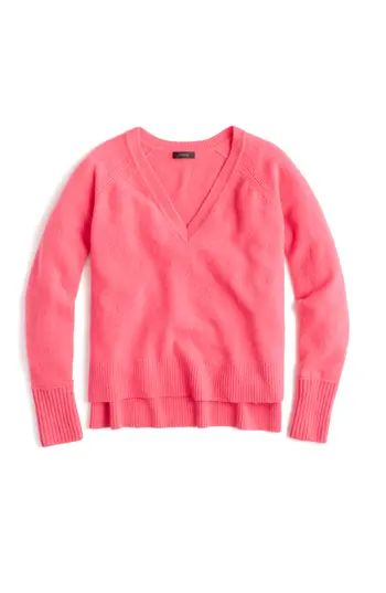 Women's J.crew Supersoft Yarn V-Neck Sweater, Size XX-Small - Red | Nordstrom