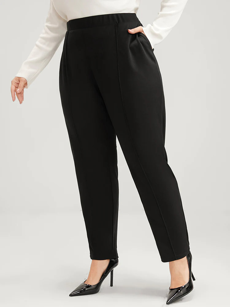 Solid Elastic Waist Pocket Leggings | Bloomchic