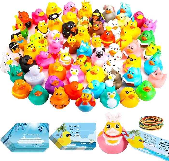 100Pcs Cruise Ducks Tags Kits, 30 Ducks 30 Duckies Tags & 40 Rubber Bands | Amazon (US)