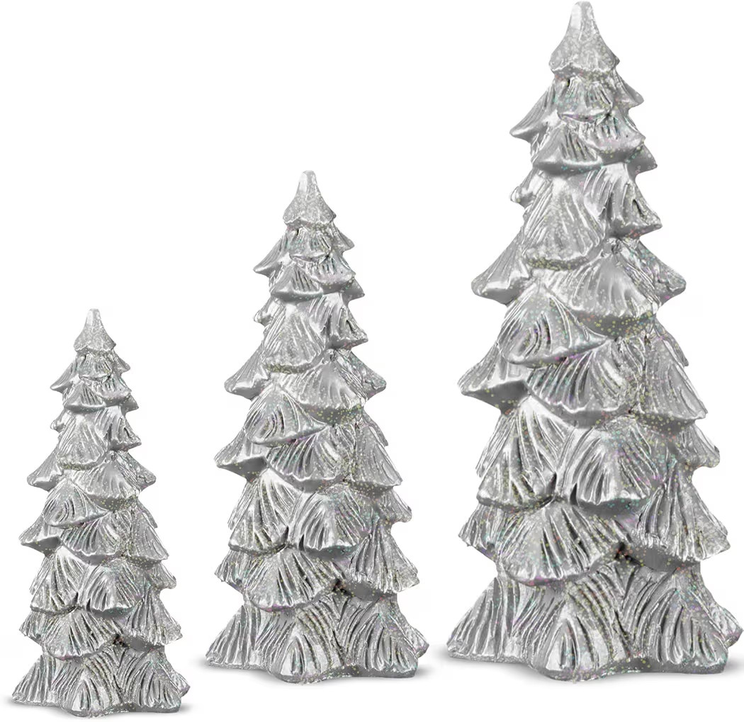 Spiareal Set of 3 Table Christmas Tree Decor Glittered Table Top Christmas Tree Decorations, Cone... | Amazon (US)