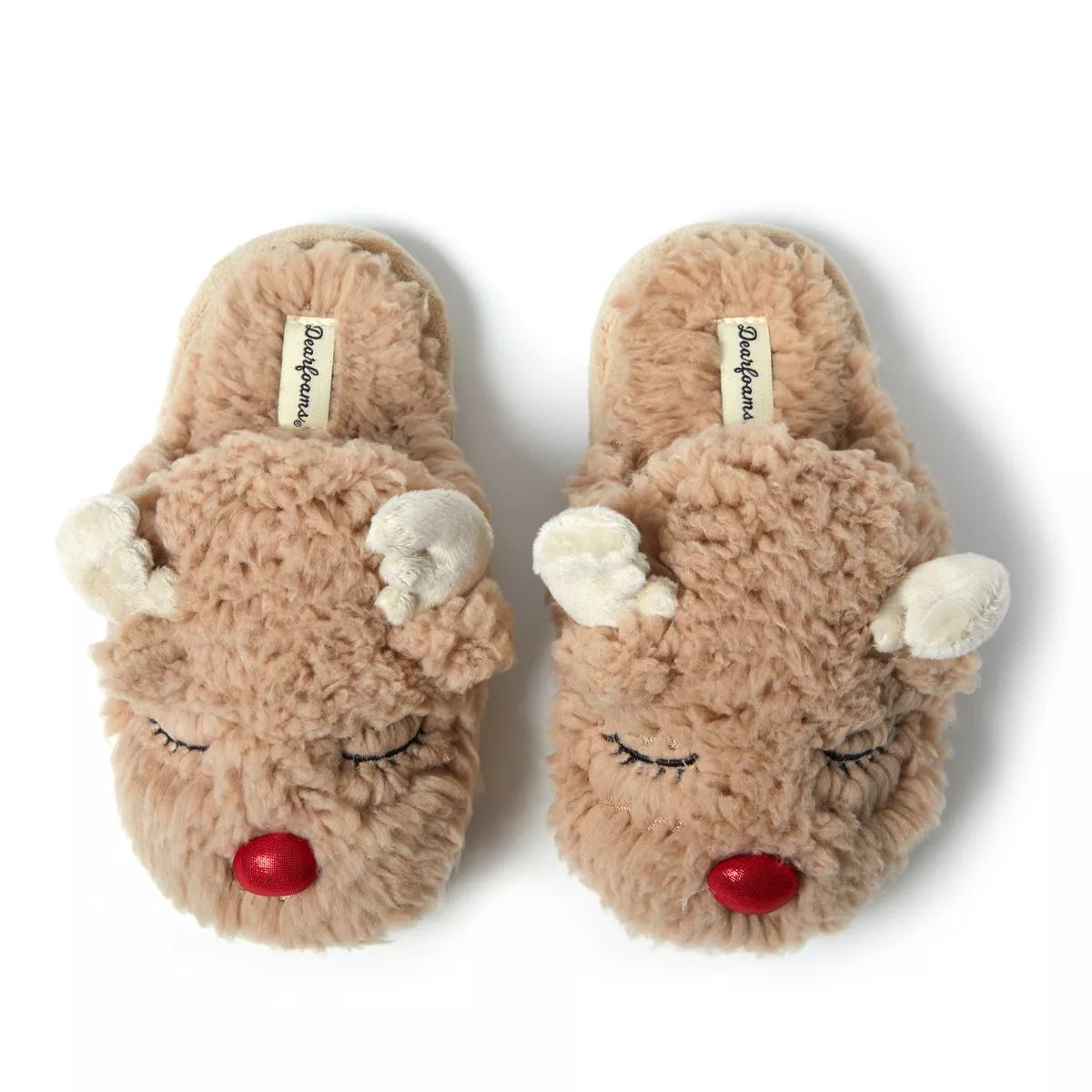 Dearfoams Kid's Reindeer Holiday Scuff Slippers | Target