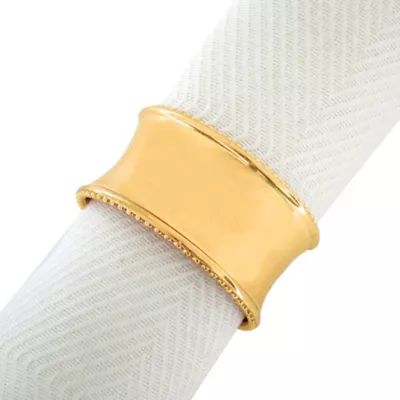 Beaded Elegance Napkin Ring in Gold | Bed Bath & Beyond | Bed Bath & Beyond