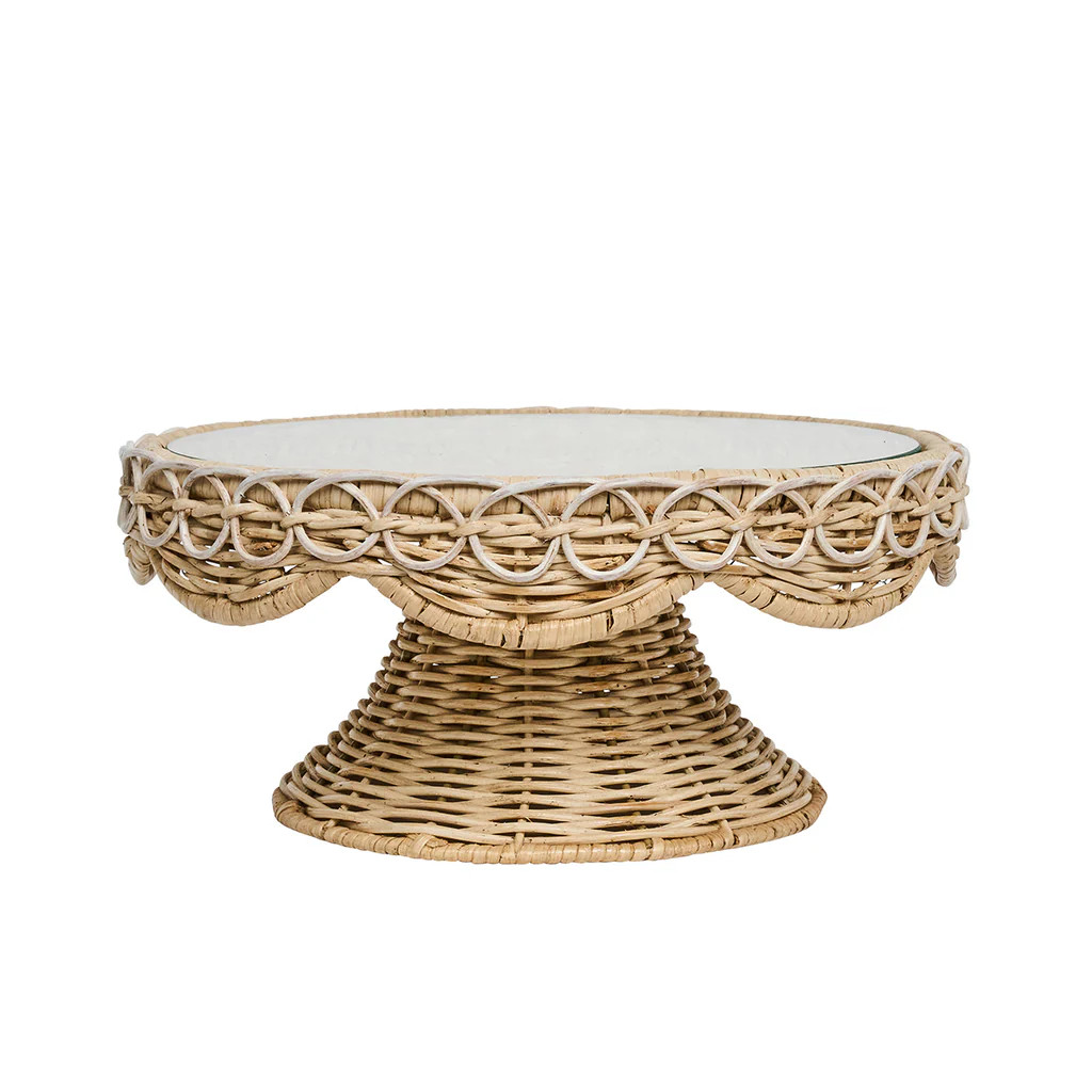 Provence Rattan Cake Stand in Whitewash | Over The Moon