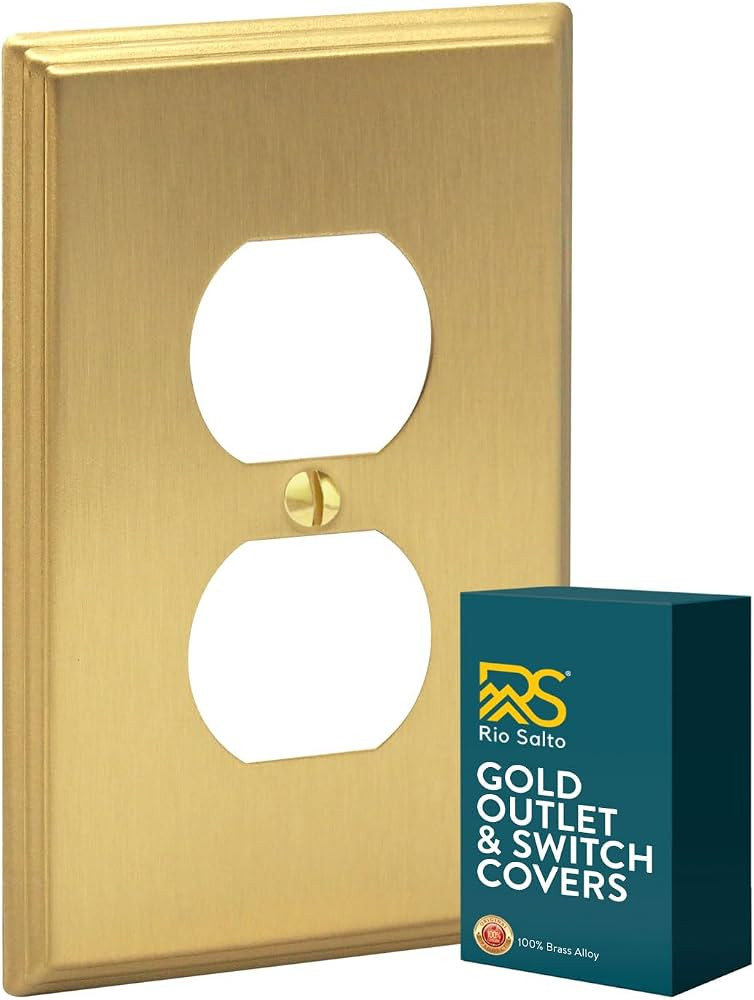 Rio Salto MIDSIZE BRASS Light Switch Plate Outlet Cover Wall Plates \u2013 Deco Collection Brushe... | Amazon (US)