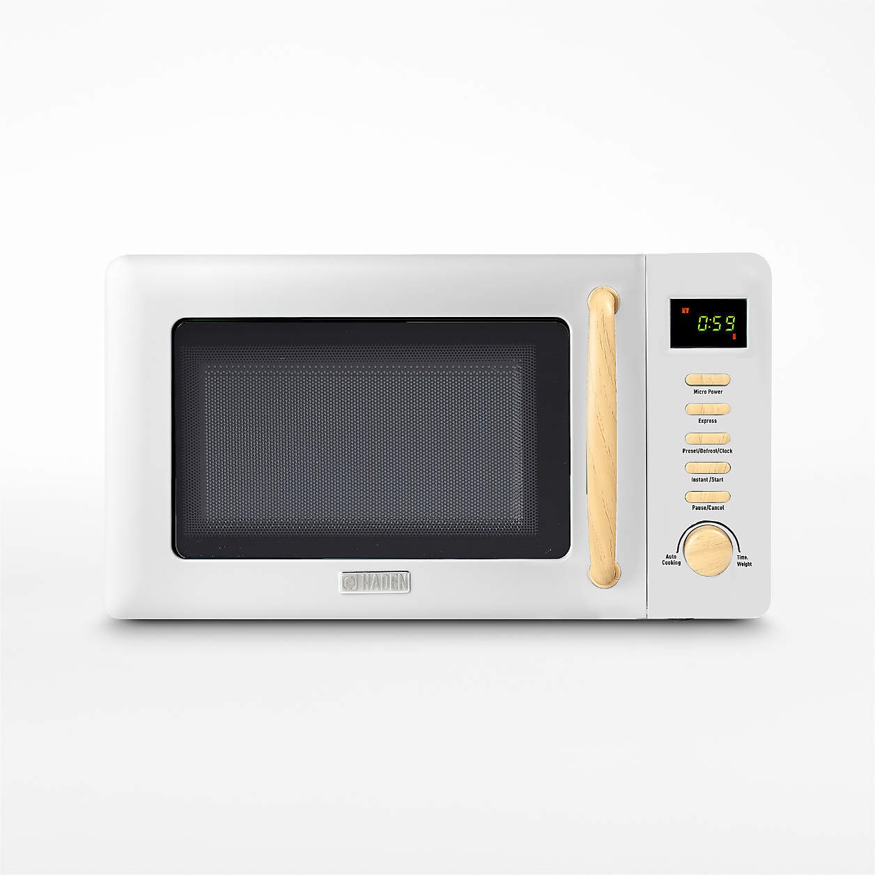 HADEN Dorchester Matte White Compact Microwave + Reviews | Crate & Barrel | Crate & Barrel