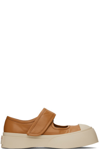 Tan Pablo Mary Jane Ballerina Flats | SSENSE