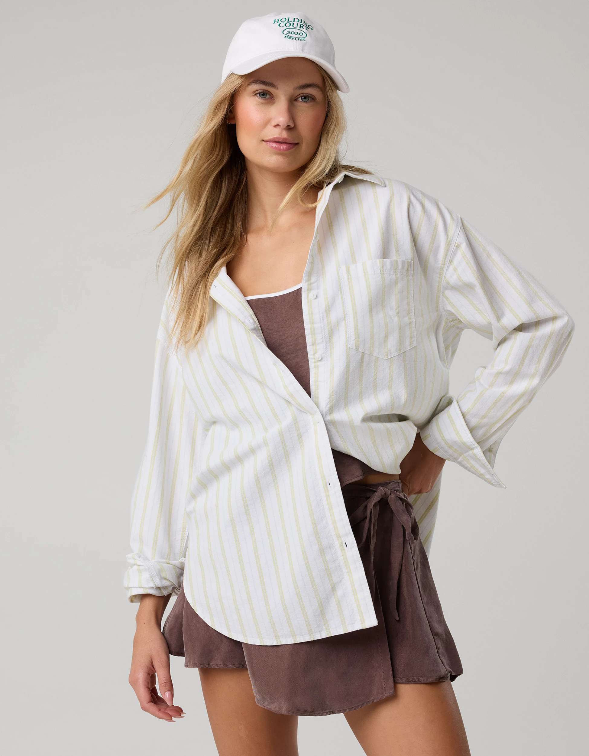 OFFLINE By Aerie Oxford Oversized Long Sleeve Button Up Shirt | Aerie